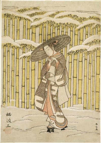 经过竹林 作者 铃木春信