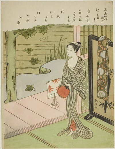 藤原俊之的诗，选自《三十六位不朽的诗人》无标题系列 作者 铃木春信