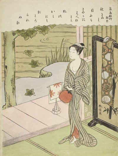 藤原俊幸的诗歌，摘自《三十六不朽诗人》无题系列，约1767-68年 作者 铃木春信