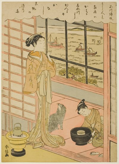 品川归帆》，选自 "江户时尚八景 "系列 作者 铃木春信