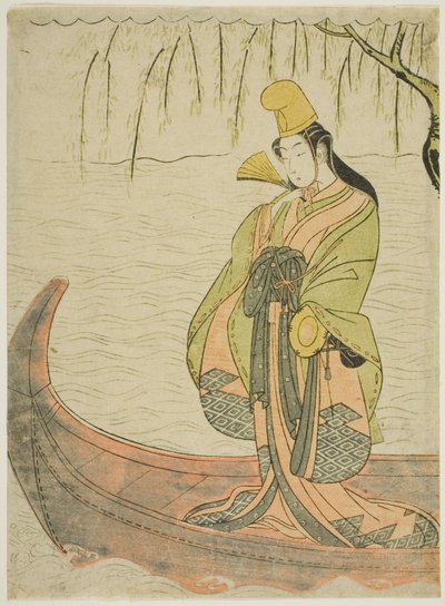 站在浅间船上的白鸟吉舞者 作者 铃木春信