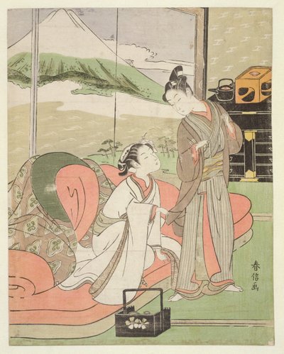 TH Riches 1913年情人离开一个名妓，c.1768-9（woodblock print） 作者 铃木春信