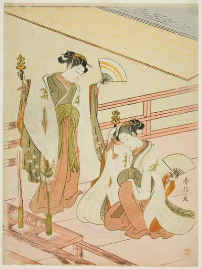 神社少女大松和大南之舞 作者 铃木春信