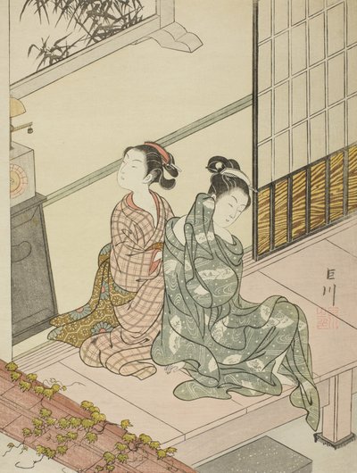 时钟的夜钟 作者 铃木春信