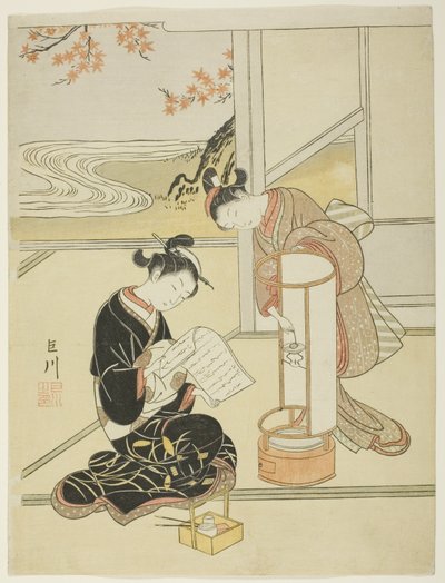 灯火阑珊》，选自 "客厅八景 "系列 作者 铃木春信