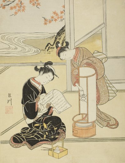 灯的晚霞 作者 铃木春信