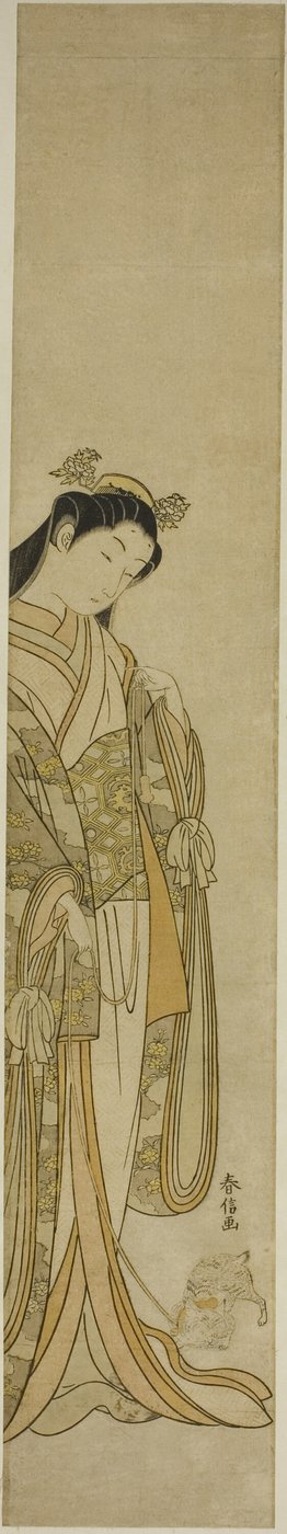 三公主和她的宠物小猫 作者 铃木春信
