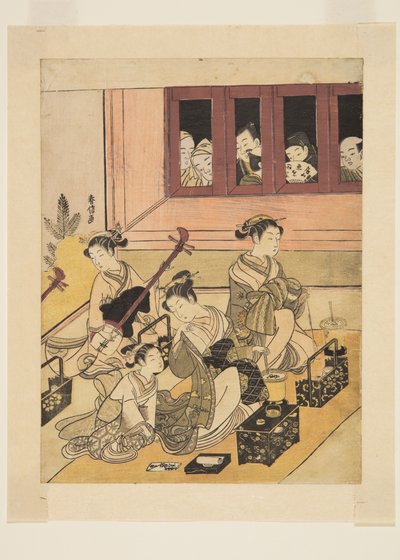 The Watchers and the Watched（彩色木版画） 作者 铃木春信