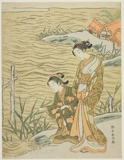 水边的两个女人 作者 铃木春信