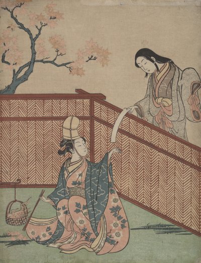 枫叶之火》暖酒。 作者 铃木春信