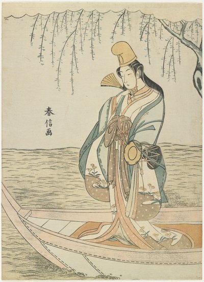 Aszyuma船的妇女在Shirabyo_shi的伪装，c。 1767 作者 铃木春信