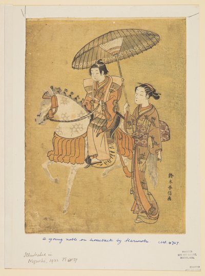 马背上的年轻贵族 作者 铃木春信