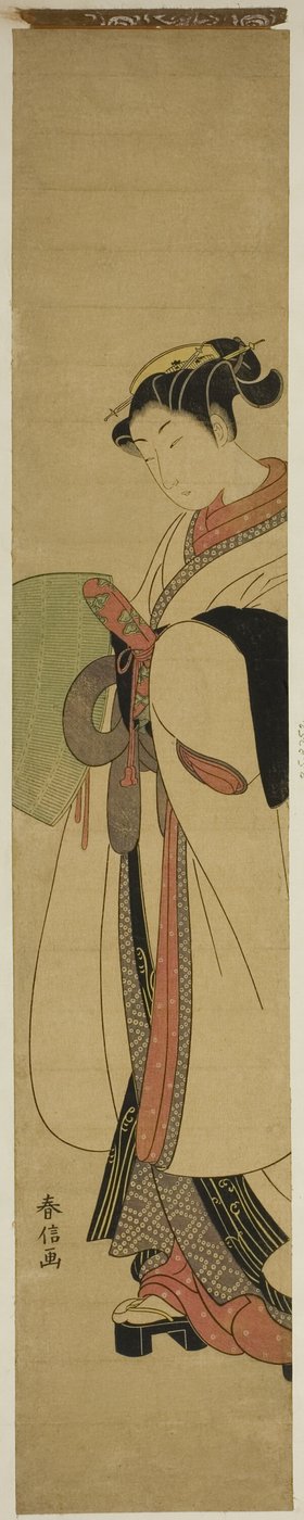 装扮成僧侣的年轻女子 作者 铃木春信