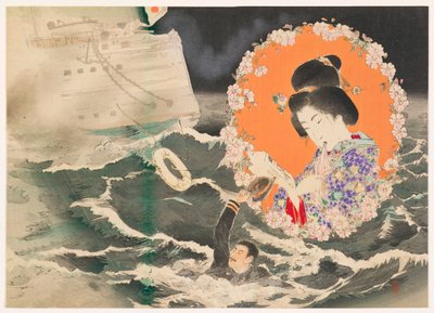 村井元斋为小说《旭樱》第一卷绘制的封面插图（kuchi-e） 作者 铃木嘉盛