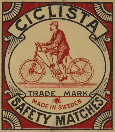 Ciclista安全火柴的标签 作者 瑞典学校