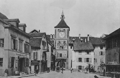 Liestal 的旧城门，Bale-Campagne（黑白照片） 作者 瑞士摄影师