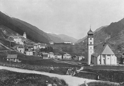 Disentis，一般视图（黑白照片） 作者 瑞士摄影师