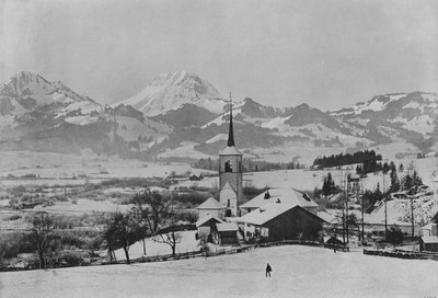 Le Moleson, Vue prise a Broc, Gruyere (b/w photo) 作者 瑞士摄影师