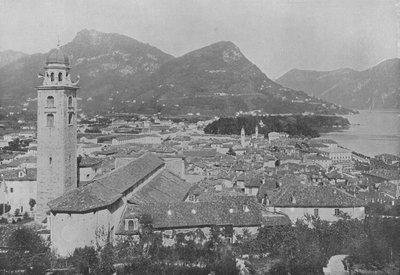 Lugano, Vue Generale et le Monte Bre (b/w photo) 作者 瑞士摄影师