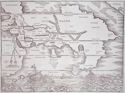 马约尔亚洲，摘自凯乌斯-朱利叶斯-索利努斯的《多史书，Rerum toto orbe memorabilium...》，1543年巴塞尔出版（木刻）。 作者 瑞士学校