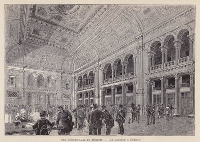 苏黎世的Borsaal，苏黎世的La Bourse（雕刻）。 作者 瑞士学校