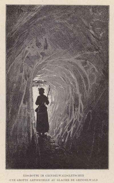 Eisgrotte im Grindelwaldgletscher, Une Grotte Artificielle au Glacier de Grindelwald (engraving) 作者 瑞士学校