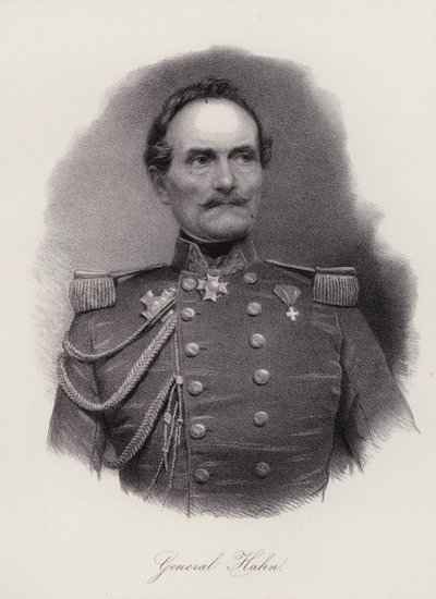 Emanuel Hahn, Swiss general (engraving) 作者 瑞士学校