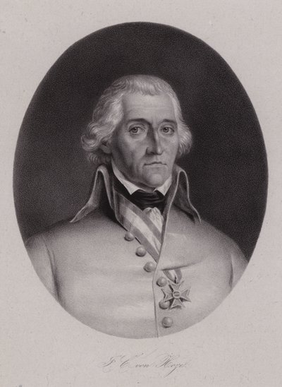 弗里德里希·弗莱赫尔·冯·霍茨 (Friedrich Freiherr von Hotze)，法国大革命战争期间在奥地利军队中出生的瑞士将军（版画） 作者 瑞士学校