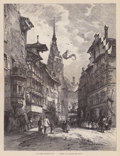 In der Stadt Zug, Dans la Ville de Zoug (engraving) 作者 瑞士学校