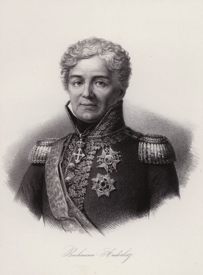 Niklaus Franz von Bachmann，参加过拿破仑战争的瑞士将军（雕刻）。 作者 瑞士学校