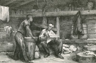 在制作奶酪的小屋中的场景 作者 瑞士学校