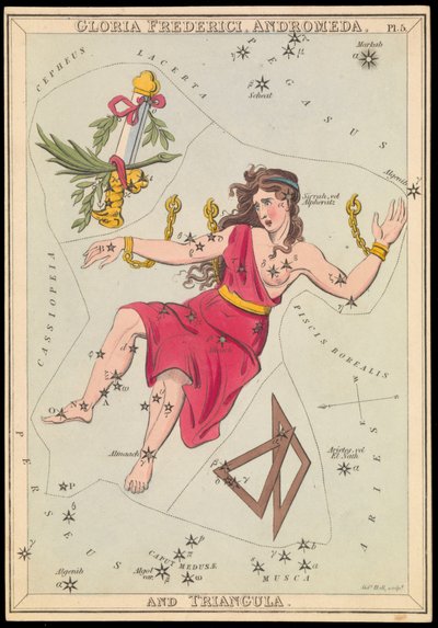 格洛丽亚-弗雷德里克，《仙女座和三角巾》，约 1825 年（卡片、纸、纸巾） 作者 Sydney Hall