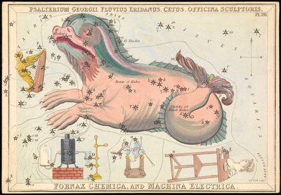 Psalterium Georgii, Fluvius Eridanus, Cetus, Officina Sculptories, Fornax Chemica and Machina Electrica, c.1825 (card, paper, tissue ) 作者 悉尼音乐厅