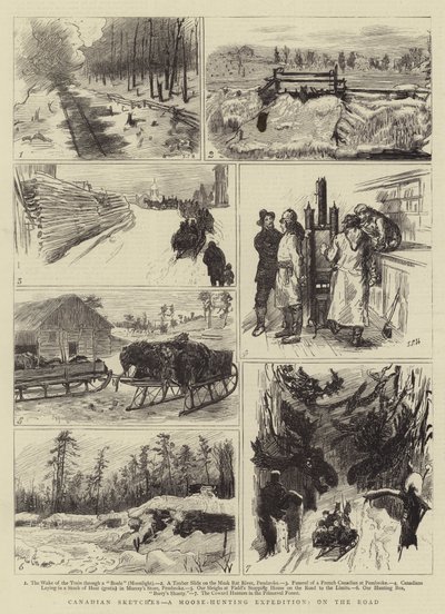 加拿大草图，一个麋鹿狩猎探险，在路上 作者 Sydney Prior Hall