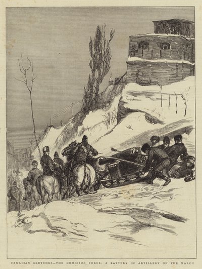 加拿大草图，多米尼亚部队，三月炮兵炮台 作者 Sydney Prior Hall