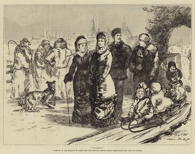 Incog，洛杉矶侯爵和路易斯公主在渥太华的最初几天的素描 作者 Sydney Prior Hall