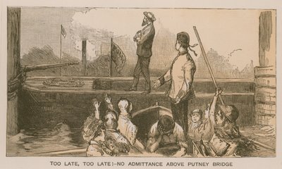 牛津和剑桥赛艇的回忆：太晚了，太晚了！ Putney Bridge上方没有入场许可 作者 悉尼先验厅