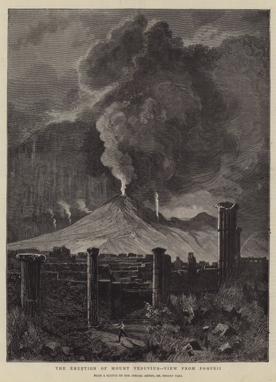 维苏威火山的爆发，从庞贝城的视图 作者 悉尼先验厅