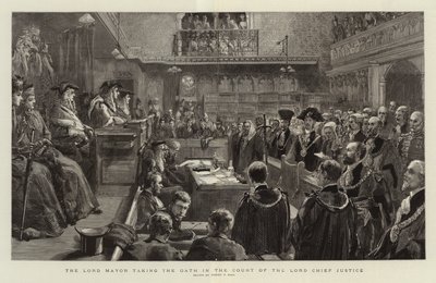 市长在首席大法官的法庭上宣誓 作者 Sydney Prior Hall