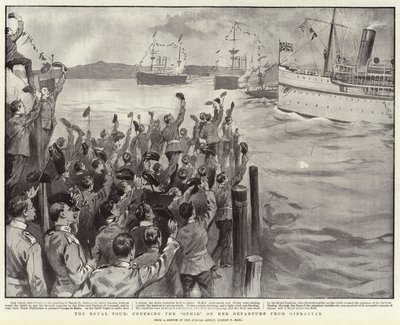 皇家之旅，在她离开直布罗陀的途中为Ophir欢呼 作者 Sydney Prior Hall