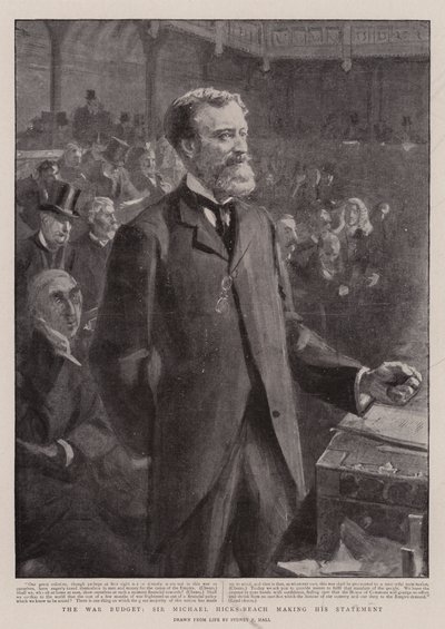 战争预算，迈克尔希克斯海滩爵士发表声明 作者 Sydney Prior Hall