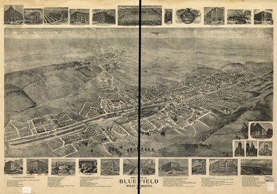 西弗吉尼亚州布卢菲尔德的鸟瞰图，1911 年 作者 福勒