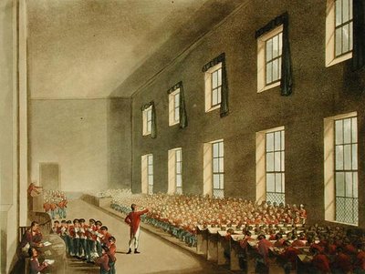 切尔西军事学院，出自《阿克曼的伦敦缩影》，由托马斯-桑德兰（fl.1798）雕刻。 作者 T. 和 Pugin AC（后）Rowlandson