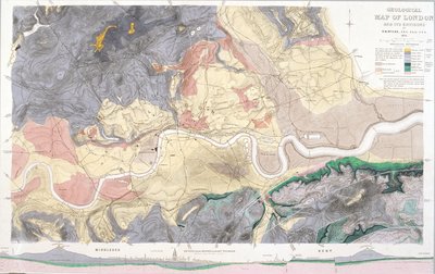 伦敦及周边地区的地质图，1871年 作者 沃尔什