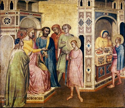 St. Eligius before King Clothar, c.1365 (tempera on wood) 作者 塔迪奥·加迪（Taddeo Gaddi）