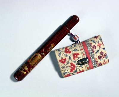 烟草袋和管架，日本，19世纪 作者 池田大新