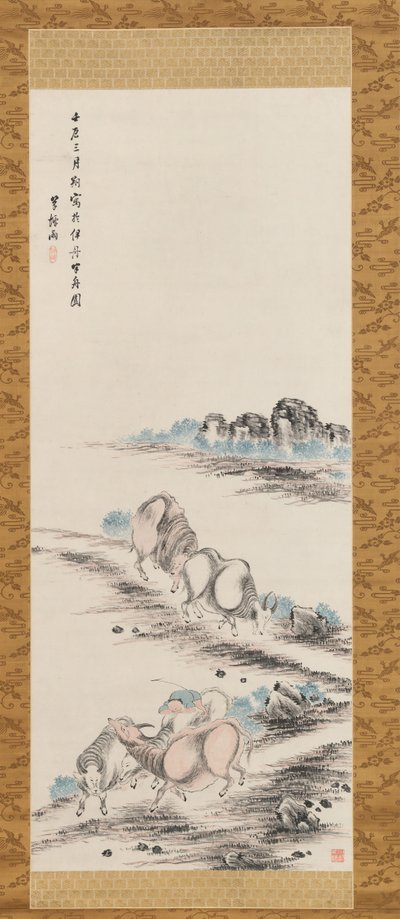 牛郎和牧童，1832年。 作者 高桥宗平