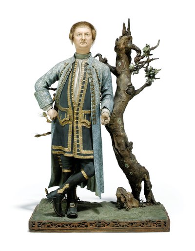 传统上被确定为大卫·加里克（David Garrick），约1770年（陶瓷）的彩绘泥塑 作者 谭彻夸谭彻夸