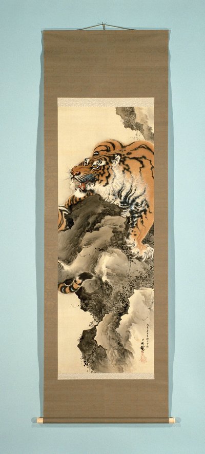 描绘岩虎的挂轴画 作者 Ogata Gekkô（拒绝归属）