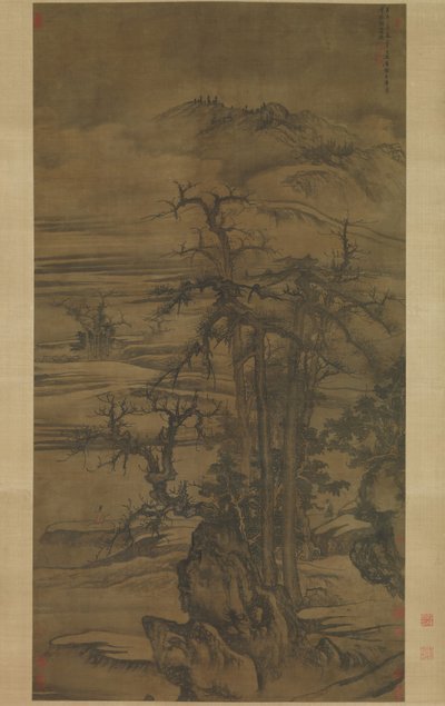 根据王维的诗作绘制的山水画，时间为1323年。 作者 唐迪